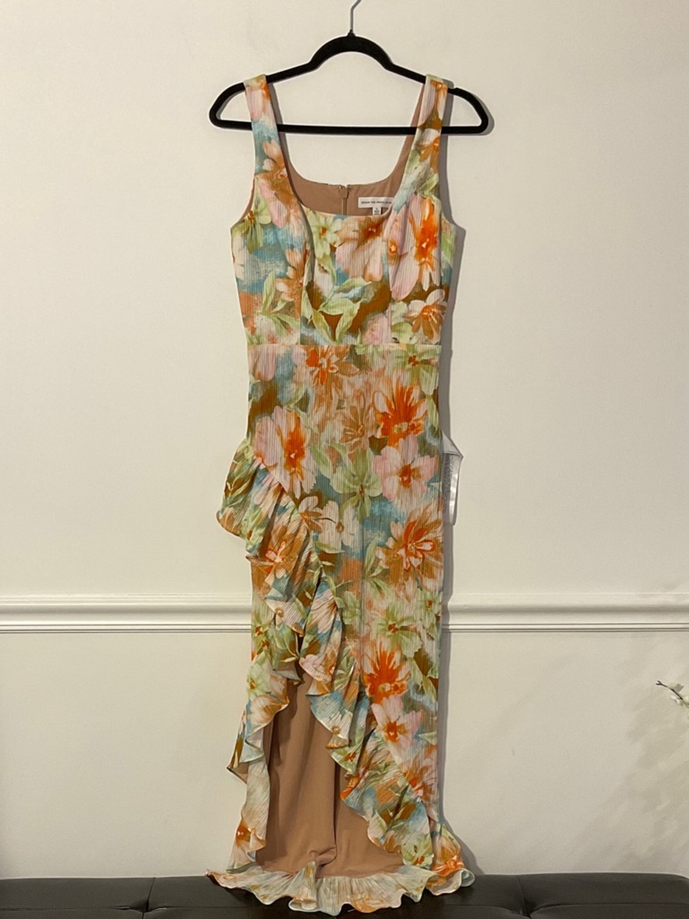 Dress The Population Floral Ruffle High-Low Dress